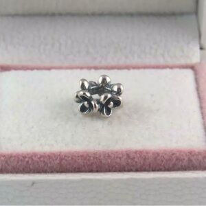 Pandora Flower Spacer Charm Pansy Spacer Floral Charm #790857 (S4)